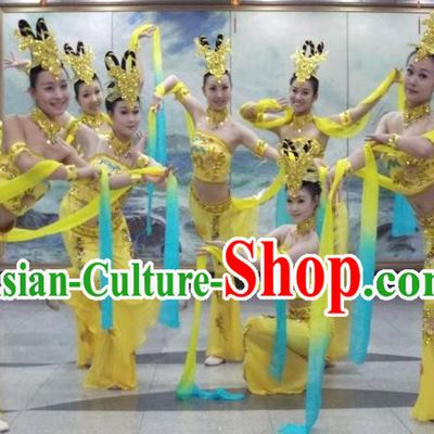 Feitian Flying Apsaras Dance Costumes and Hair Accessories for Women