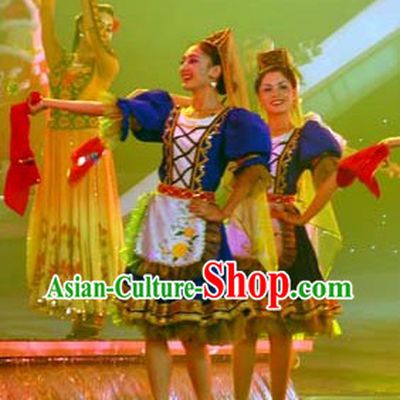 Traditional Chinese Xinjiang Restaurant Costumes and Hat for Women