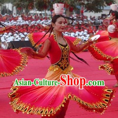 Traditional Chinese Xinjiang Garment and Hat for Women