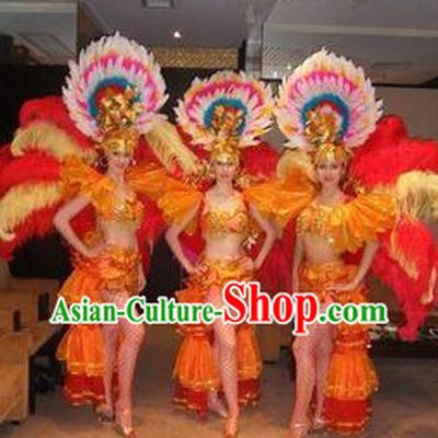 Samba Stage Performance Costumes and Hat for Women