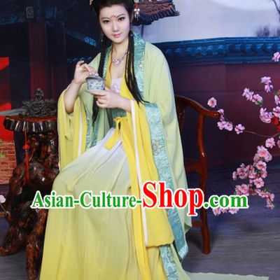 Traditional Chinese Tea Ceremony Shop Waitress Costume for Women