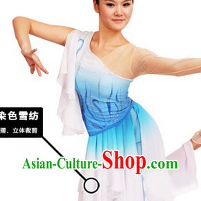 Traditional Chinese Hands Painted Sea Dance Costumes and Headwear for Women