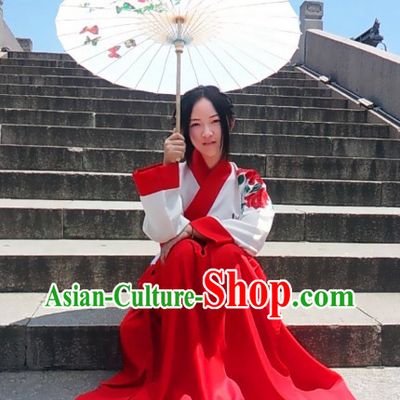 Hands Painted Peony Song Dynasty Female Clothing Complete Set