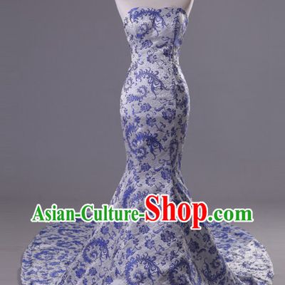 Gorgeous Chinese Classical Long Trail Phoenix Tail Evening Dress