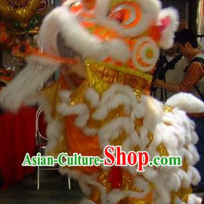 Professional Chinese Long Wool Fut San Lion Dance Costumes Complete Set