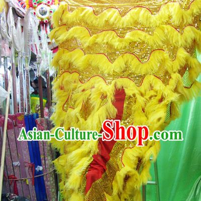 Long Wool Lion Dance Body Costumes Pants Claws Set