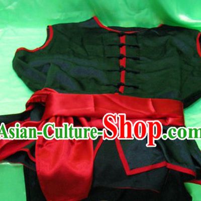 Black Chinese Kung Fu Uniform Lion Dancer Dragon Dancer Outfit