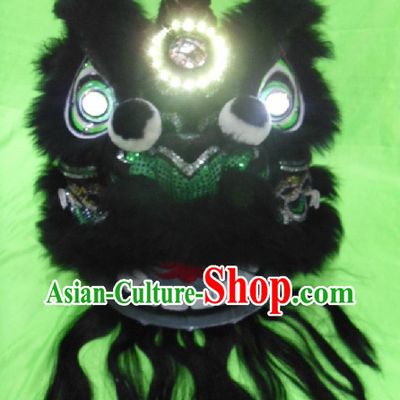 Black Wool Chinese Classic Lion Dance Costumes Complete Set for Adults