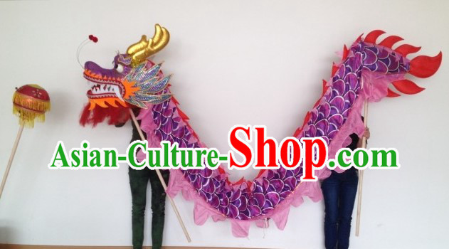 Traditional Chinese Purple Dragon Dance Costumes Complete Set for 3 or 4 Children