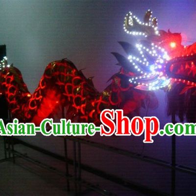 LED Lights Dragon Dance Costumes Complete Set for 4 Children