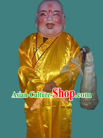 Traditional Chinese Parade Smile Monk Mask Costume and Prop