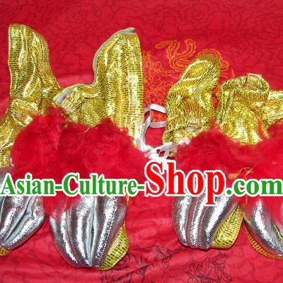 Gold Color Lion Dance Claws for Professional Performance and Competition