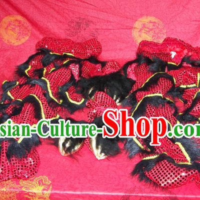 Imitation Wool Chinese Festival Celebration Two Pairs of Lion Dance Pants and Shoes Covers