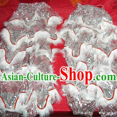 Two Pairs of Imitation Wool Lion Dance Pants and Shoes Covers