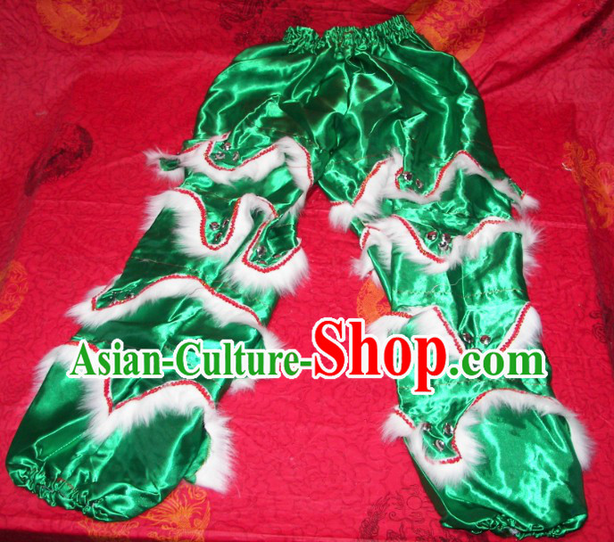 Traditional Chinese Silk Two Pairs of Lion Dance Pants and Shoes Covers