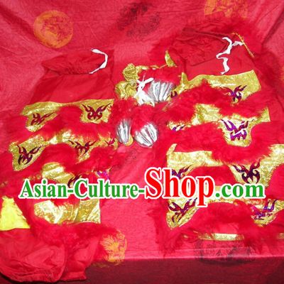 Traditional Chinese Bat Fu Pattern Two Pairs of Lion Dance Pants and Shoes Covers