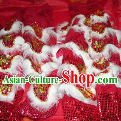 Bat Fu Pattern Two Pairs of Lion Dance Pants and Shoes Covers