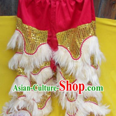 Long Wool Two Pairs of Lion Dance Pants and Claws