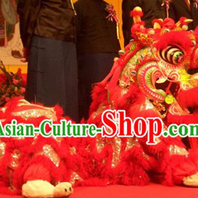 Ancient Chinese Style Festival Celebration Handmade Kylin Dance Costumes Complete Set