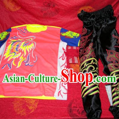 Luminous Professional Chinese Dragon Dancer T-shirt, Pants and Leg Wrappings Set