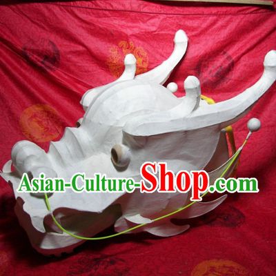 Handmade Bamboo Framework Southern Dragon Dance Head for DIY Painting Creation