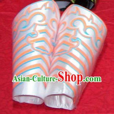Silver Professional Competiton and Performance Dragon Dancer and Lion Dance Legs Wrappings