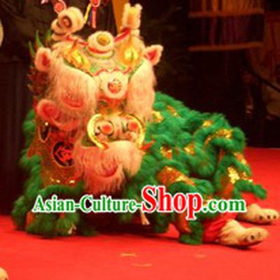 Chinese Classic Green Kylin Dance Costumes Complete Set