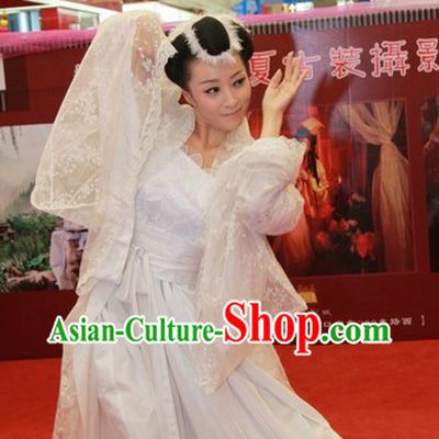 Supreme Chinese White Wedding Bride Veil Clothing