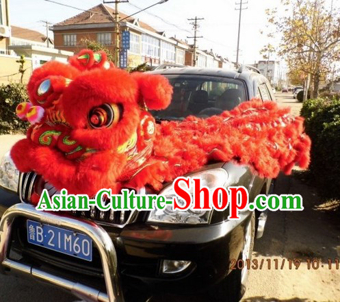 Traditional Fut San Red Lion Dance Costumes for Display and Play