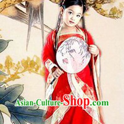 Ancient Chinese Stage Performance Hanfu Clothing Complete Set for Children