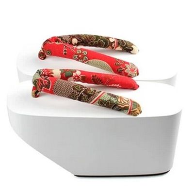 Traditional Japanese White Geiko Maiko Okobo Shoes for Women