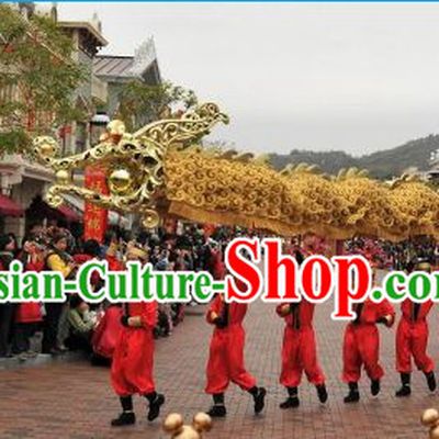 Abstract Style Supreme Golden Dragon Dance Costumes Complete Set