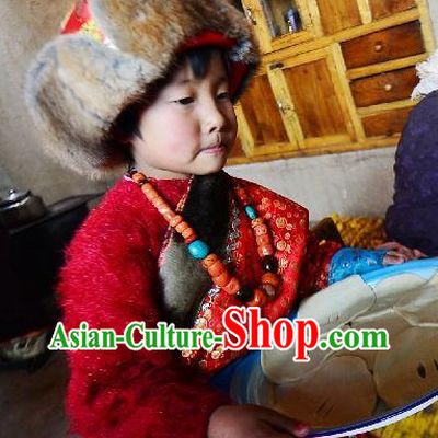 Traditional Tibetan Clothing and Hat for Children