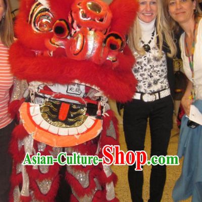 Good Luck Traditional Fut San Long Wool Lion Dance Costume Full Set