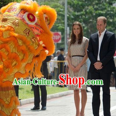 Supreme Traditional Long Wool Lion Dance Costumes Complete Set