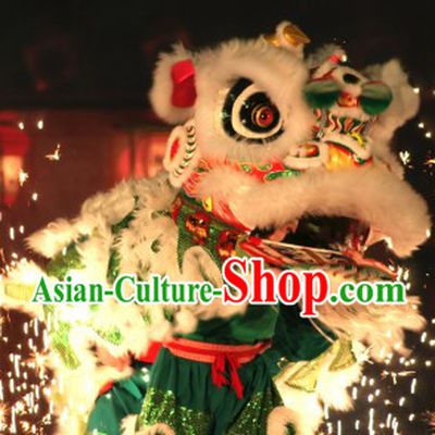 White and Green Fut San Traditional Lion Dance Props Full Set