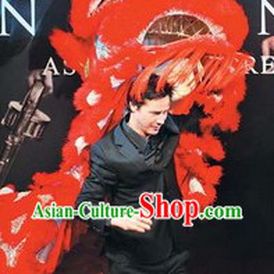Red and Silver Fut San Style Top Lion Dancing Outfit Complete Set