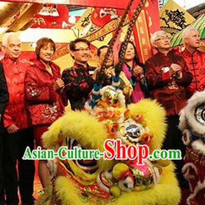 Long Feathers Traditional Fut San Spendid Lion Dancing Outfits Complete Set