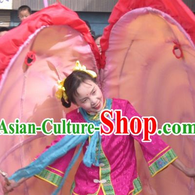 Chinese Lunar New Year Parade Clam Shell Dance Costumes and Prop Complete Set