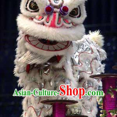 White Wool International Lion Dance Costumes Competition Complete Set