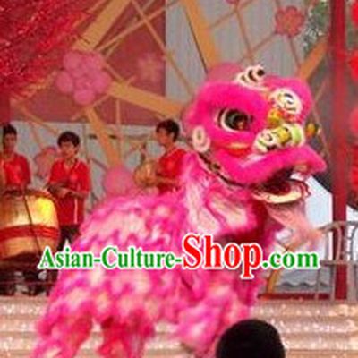 Peachblossom Color Wedding and Good Events Lion Dance Costumes Complete Set