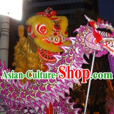 Purple Supreme Chinese Lunar New Year Parade Luminated Dragon Dancing Costumes Full Set