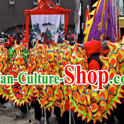 Luminated Parade and Competition Southern China Dragon Dancing Costume Complete Set