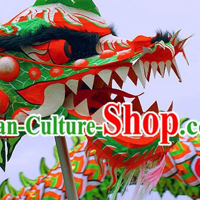 Luminated Green Festivals Use Chinese Dragon Dancing Props Complete Set