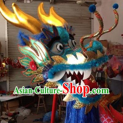 Competition and Parade Traditional Chinese Blue Dragon Dance Costumes Complete Set