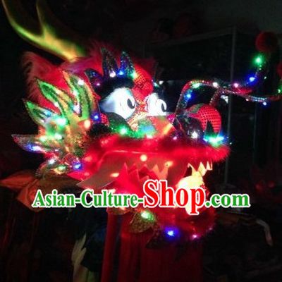 LED Luminous Flame Red Chinese Dragon Dance Head