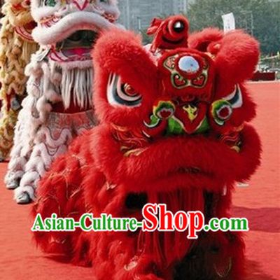 Chinese Classic Red Lion Dance Costumes Set