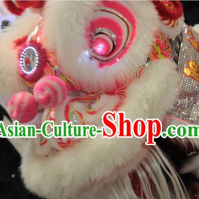 Chinese Classic Lovely White Lion Dance Costumes Set