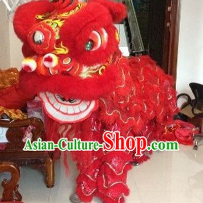 Supreme Red Fut San Lion Dance Costumes Complete Set