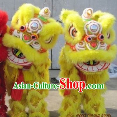 Supreme Yellow Fut San Lion Dance Costumes Complete Set